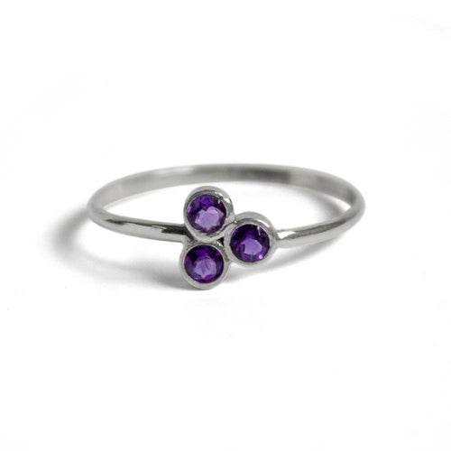 Amethyst Cluster Sterling Silver Ring - Big J's Showstoppin' Store